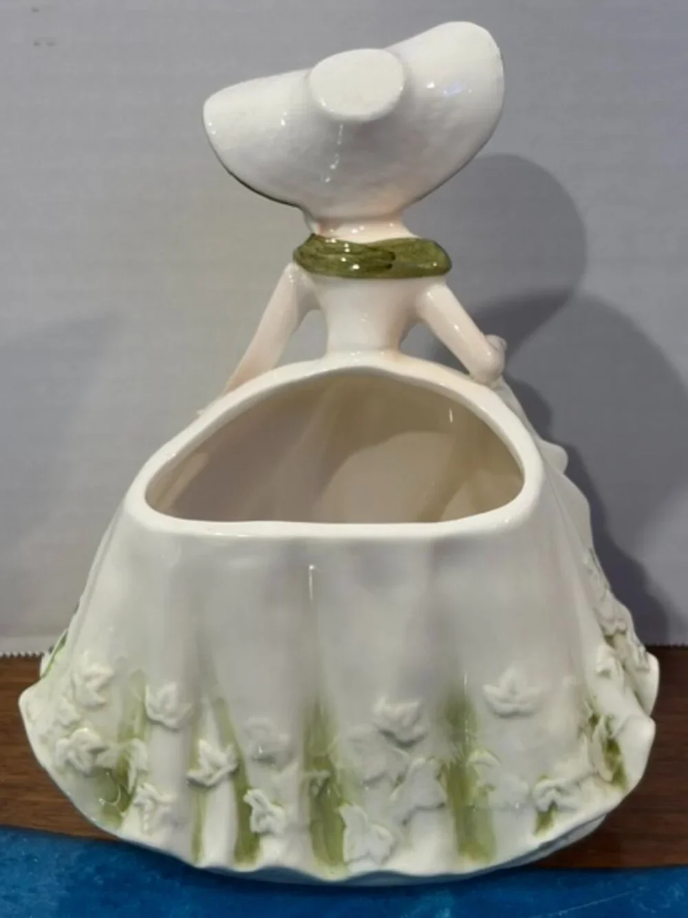 Relpo 5940 Lady with Green and Blue Dress Planter Vase